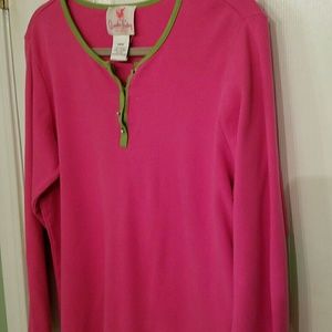 Quacker Factory pink Sz L soft cotton top